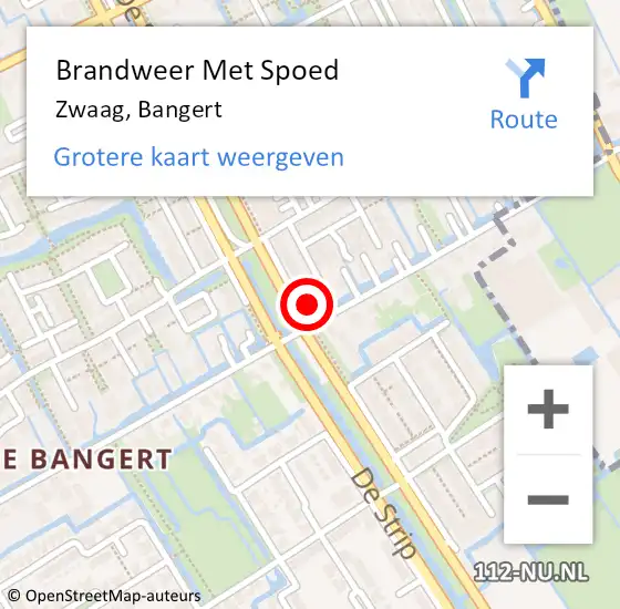 Locatie op kaart van de 112 melding: Brandweer Met Spoed Naar Zwaag, Bangert op 18 maart 2022 08:29