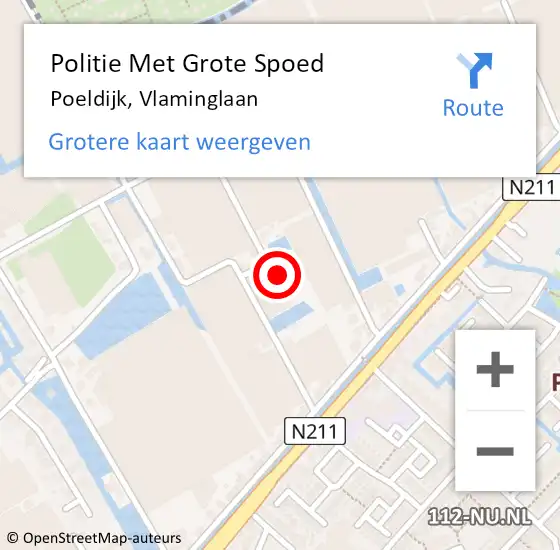 Locatie op kaart van de 112 melding: Politie Met Grote Spoed Naar Poeldijk, Vlaminglaan op 18 maart 2022 09:25