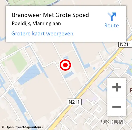 Locatie op kaart van de 112 melding: Brandweer Met Grote Spoed Naar Poeldijk, Vlaminglaan op 18 maart 2022 09:25