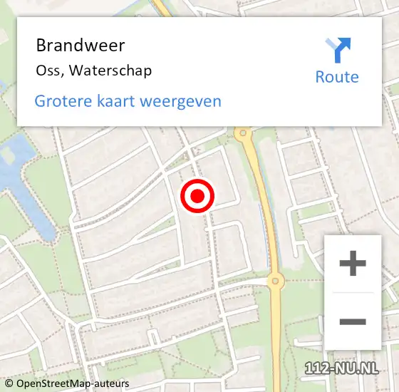 Locatie op kaart van de 112 melding: Brandweer Oss, Waterschap op 18 maart 2022 09:30