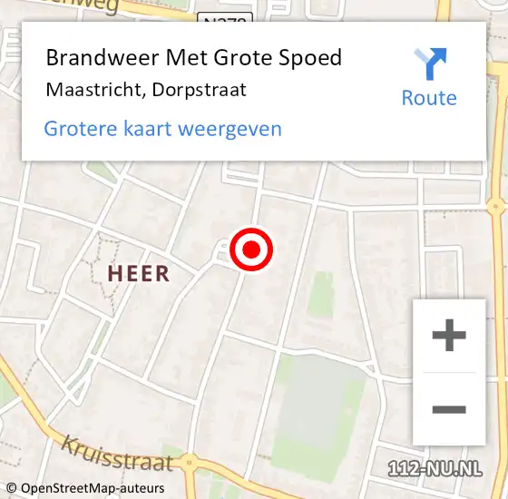 Locatie op kaart van de 112 melding: Brandweer Met Grote Spoed Naar Maastricht, Dorpstraat op 18 maart 2022 10:05