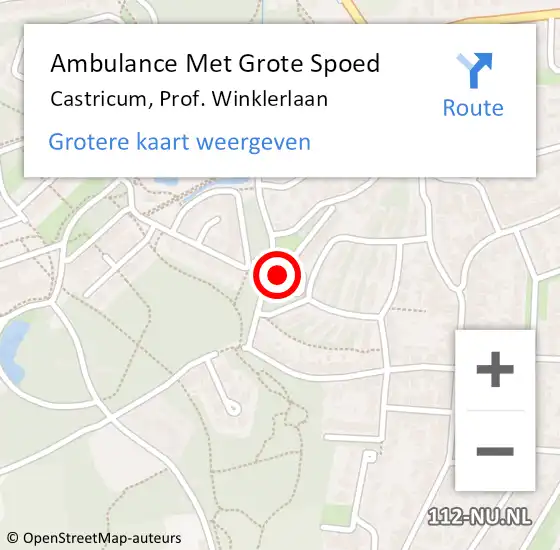 Locatie op kaart van de 112 melding: Ambulance Met Grote Spoed Naar Castricum, Prof. Winklerlaan op 18 maart 2022 11:25