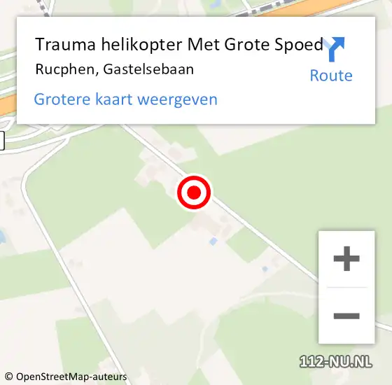 Locatie op kaart van de 112 melding: Trauma helikopter Met Grote Spoed Naar Rucphen, Gastelsebaan op 18 maart 2022 11:43