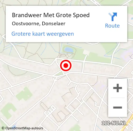 Locatie op kaart van de 112 melding: Brandweer Met Grote Spoed Naar Oostvoorne, Donselaer op 18 maart 2022 12:02