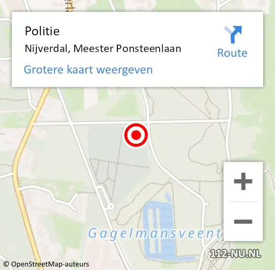 Locatie op kaart van de 112 melding: Politie Nijverdal, Meester Ponsteenlaan op 18 maart 2022 12:06