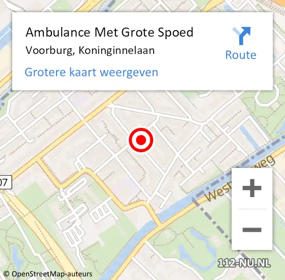 Locatie op kaart van de 112 melding: Ambulance Met Grote Spoed Naar Voorburg, Koninginnelaan op 18 maart 2022 12:22