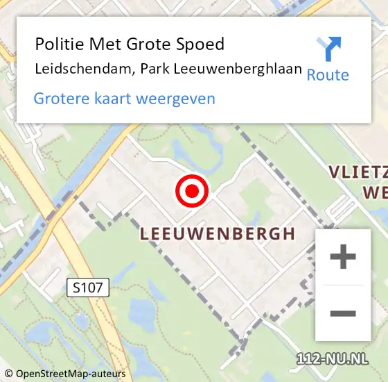 Locatie op kaart van de 112 melding: Politie Met Grote Spoed Naar Leidschendam, Park Leeuwenberghlaan op 18 maart 2022 12:35