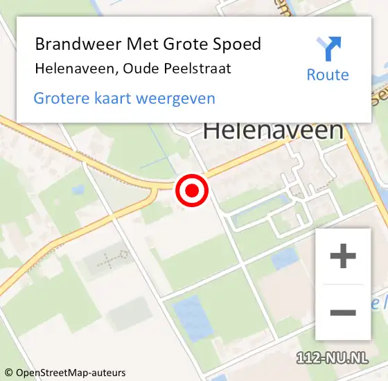 Locatie op kaart van de 112 melding: Brandweer Met Grote Spoed Naar Helenaveen, Oude Peelstraat op 18 maart 2022 12:47