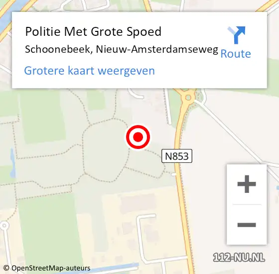 Locatie op kaart van de 112 melding: Politie Met Grote Spoed Naar Schoonebeek, Nieuw-Amsterdamseweg op 18 maart 2022 12:52