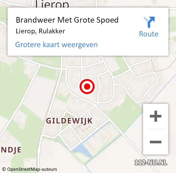 Locatie op kaart van de 112 melding: Brandweer Met Grote Spoed Naar Lierop, Rulakker op 18 maart 2022 13:29