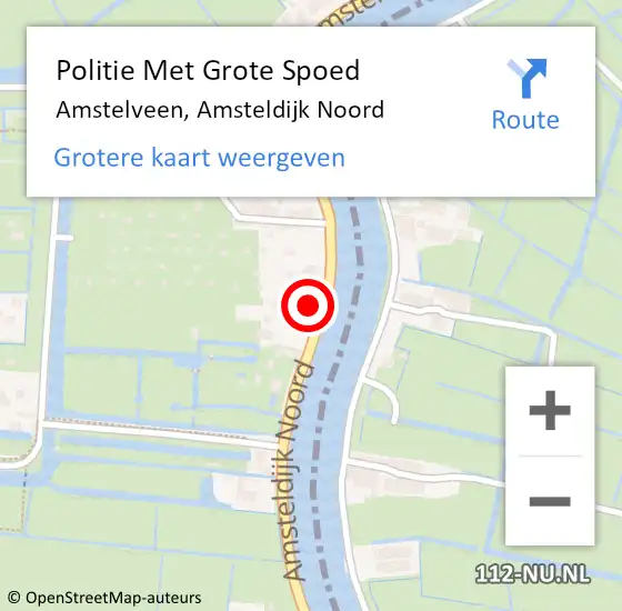 Locatie op kaart van de 112 melding: Politie Met Grote Spoed Naar Amstelveen, Amsteldijk Noord op 18 maart 2022 13:36