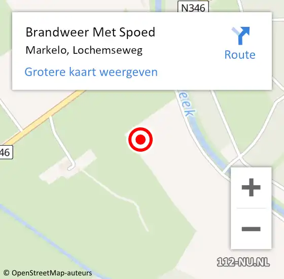 Locatie op kaart van de 112 melding: Brandweer Met Spoed Naar Markelo, Lochemseweg op 18 maart 2022 14:25