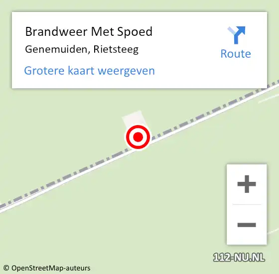 Locatie op kaart van de 112 melding: Brandweer Met Spoed Naar Genemuiden, Rietsteeg op 18 maart 2022 15:03