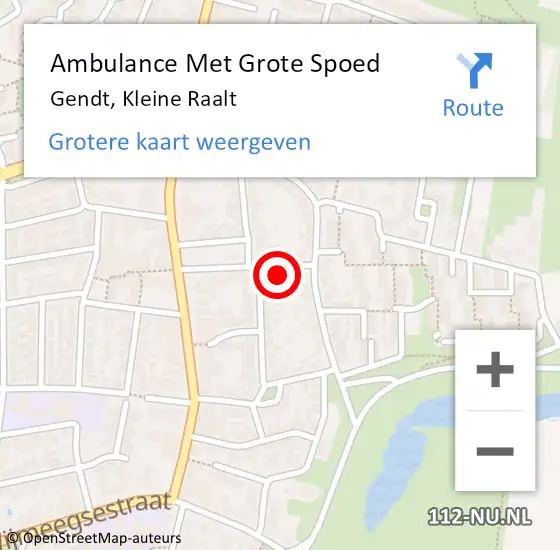 Locatie op kaart van de 112 melding: Ambulance Met Grote Spoed Naar Gendt, Kleine Raalt op 18 maart 2022 15:36