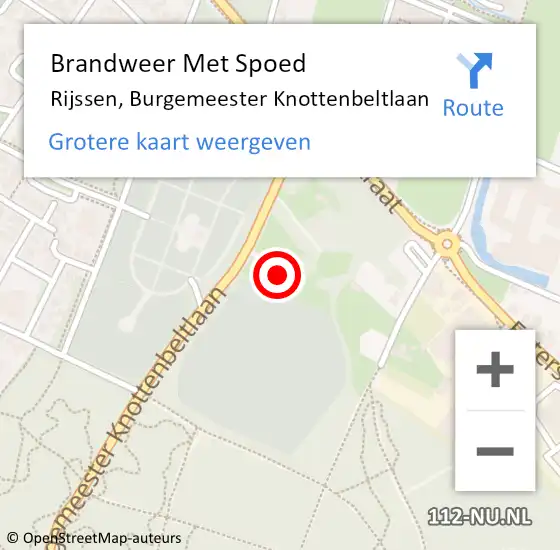 Locatie op kaart van de 112 melding: Brandweer Met Spoed Naar Rijssen, Burgemeester Knottenbeltlaan op 18 maart 2022 15:41