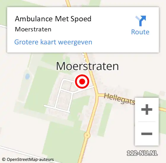 Locatie op kaart van de 112 melding: Ambulance Met Spoed Naar Moerstraten op 18 maart 2022 15:44