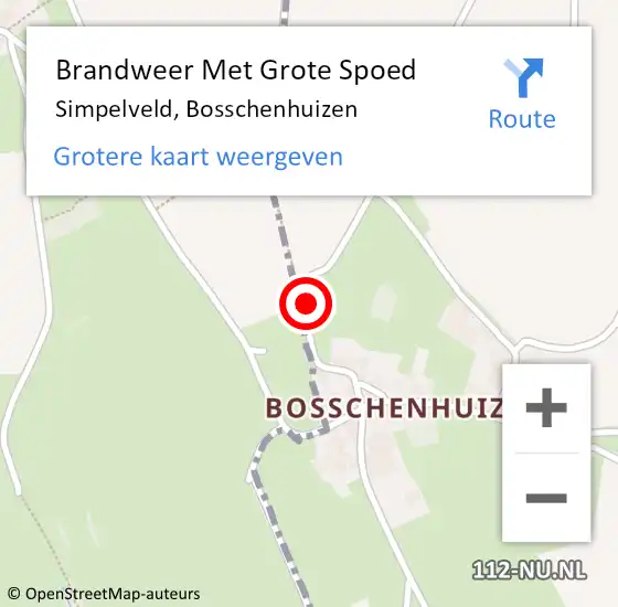 Locatie op kaart van de 112 melding: Brandweer Met Grote Spoed Naar Simpelveld, Bosschenhuizen op 18 maart 2022 16:10