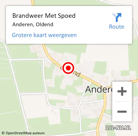 Locatie op kaart van de 112 melding: Brandweer Met Spoed Naar Anderen, Oldend op 18 maart 2022 16:32