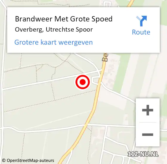 Locatie op kaart van de 112 melding: Brandweer Met Grote Spoed Naar Overberg, Utrechtse Spoor op 18 maart 2022 16:34