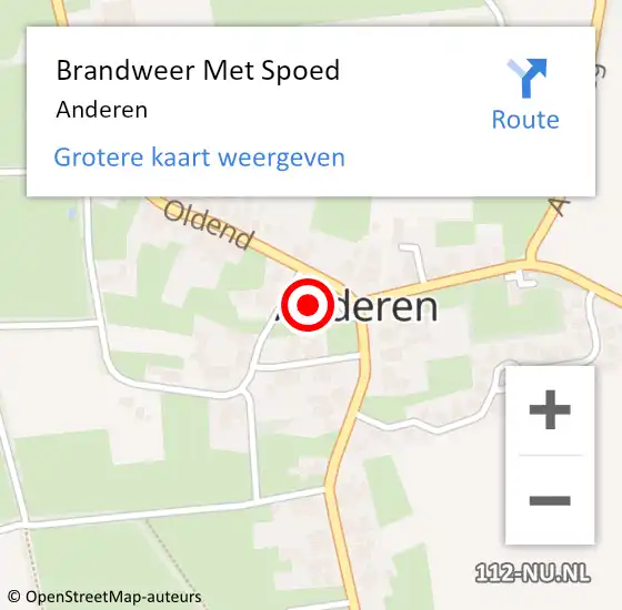 Locatie op kaart van de 112 melding: Brandweer Met Spoed Naar Anderen op 18 maart 2022 16:52