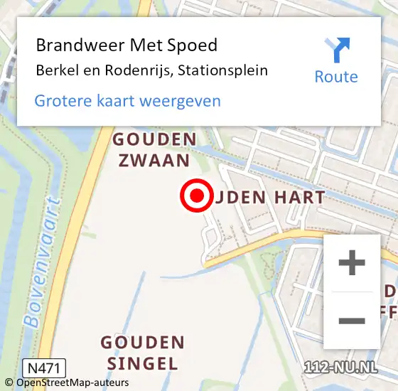 Locatie op kaart van de 112 melding: Brandweer Met Spoed Naar Berkel en Rodenrijs, Stationsplein op 18 maart 2022 17:44