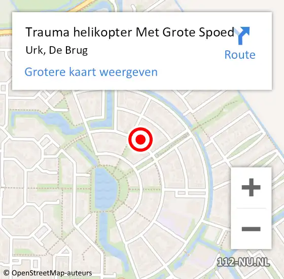 Locatie op kaart van de 112 melding: Trauma helikopter Met Grote Spoed Naar Urk, De Brug op 18 maart 2022 18:20