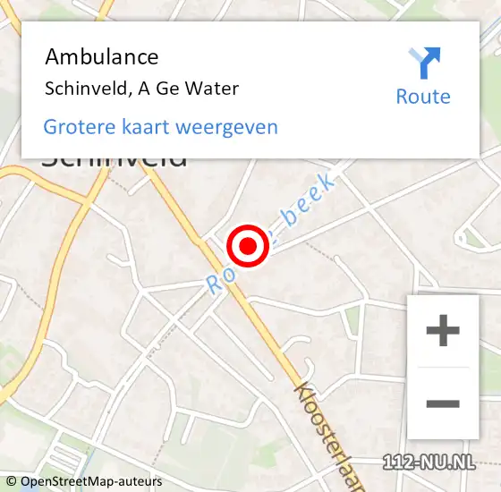 Locatie op kaart van de 112 melding: Ambulance Schinveld, A Ge Water op 11 juli 2014 13:30