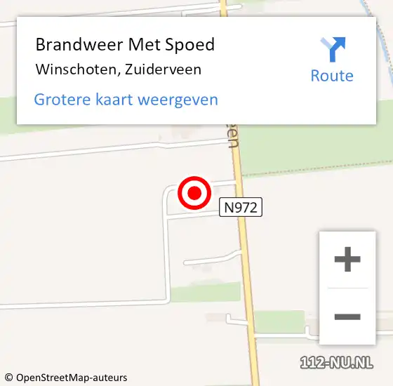 Locatie op kaart van de 112 melding: Brandweer Met Spoed Naar Winschoten, Zuiderveen op 18 maart 2022 18:47