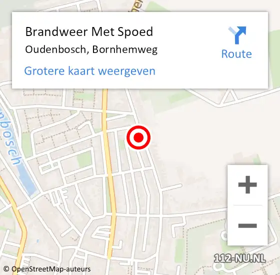 Locatie op kaart van de 112 melding: Brandweer Met Spoed Naar Oudenbosch, Bornhemweg op 18 maart 2022 19:17