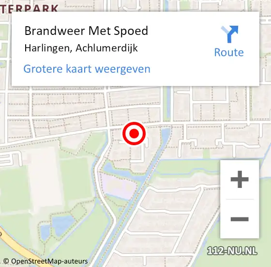 Locatie op kaart van de 112 melding: Brandweer Met Spoed Naar Harlingen, Achlumerdijk op 18 maart 2022 20:11