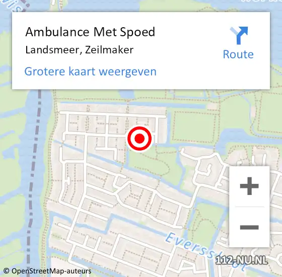 Locatie op kaart van de 112 melding: Ambulance Met Spoed Naar Landsmeer, Zeilmaker op 18 maart 2022 20:12