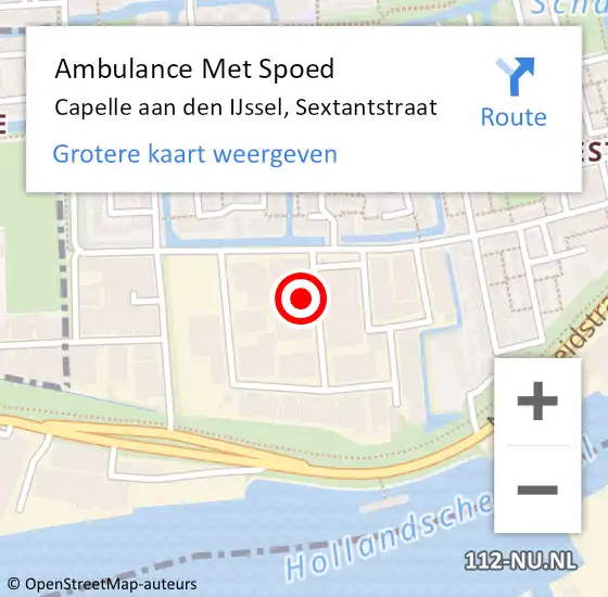 Locatie op kaart van de 112 melding: Ambulance Met Spoed Naar Capelle aan den IJssel, Sextantstraat op 18 maart 2022 20:22