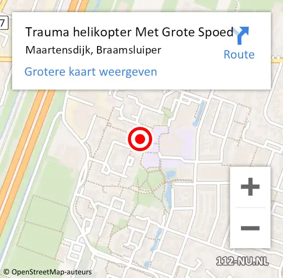 Locatie op kaart van de 112 melding: Trauma helikopter Met Grote Spoed Naar Maartensdijk, Braamsluiper op 18 maart 2022 20:31