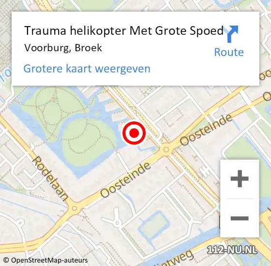 Locatie op kaart van de 112 melding: Trauma helikopter Met Grote Spoed Naar Voorburg, Broek op 18 maart 2022 21:31