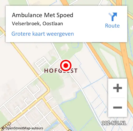 Locatie op kaart van de 112 melding: Ambulance Met Spoed Naar Velserbroek, Oostlaan op 18 maart 2022 21:59