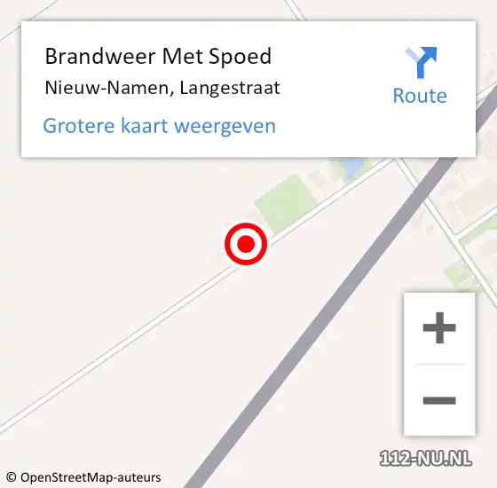 Locatie op kaart van de 112 melding: Brandweer Met Spoed Naar Nieuw-Namen, Langestraat op 18 maart 2022 22:53