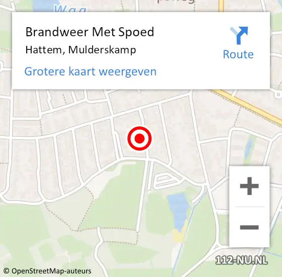 Locatie op kaart van de 112 melding: Brandweer Met Spoed Naar Hattem, Mulderskamp op 18 maart 2022 23:39