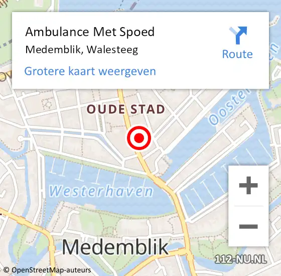 Locatie op kaart van de 112 melding: Ambulance Met Spoed Naar Medemblik, Walesteeg op 19 maart 2022 00:11