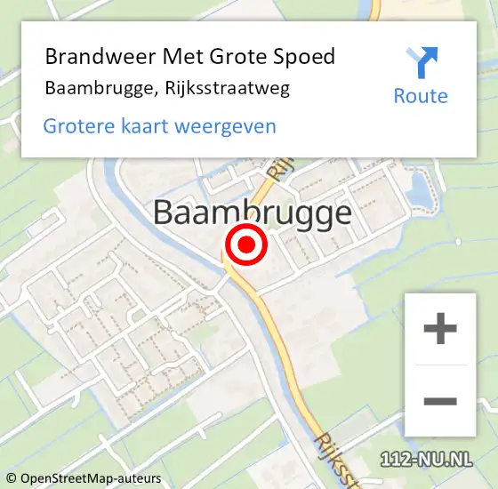 Locatie op kaart van de 112 melding: Brandweer Met Grote Spoed Naar Baambrugge, Rijksstraatweg op 19 maart 2022 01:45