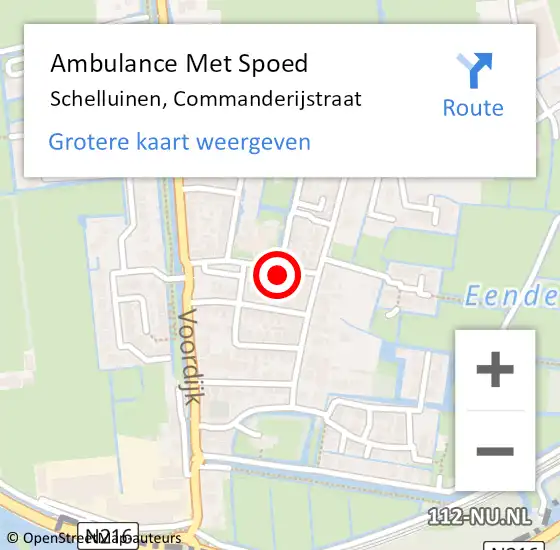 Locatie op kaart van de 112 melding: Ambulance Met Spoed Naar Schelluinen, Commanderijstraat op 19 maart 2022 02:14