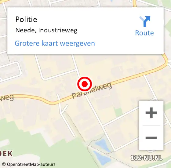 Locatie op kaart van de 112 melding: Politie Neede, Industrieweg op 19 maart 2022 02:30