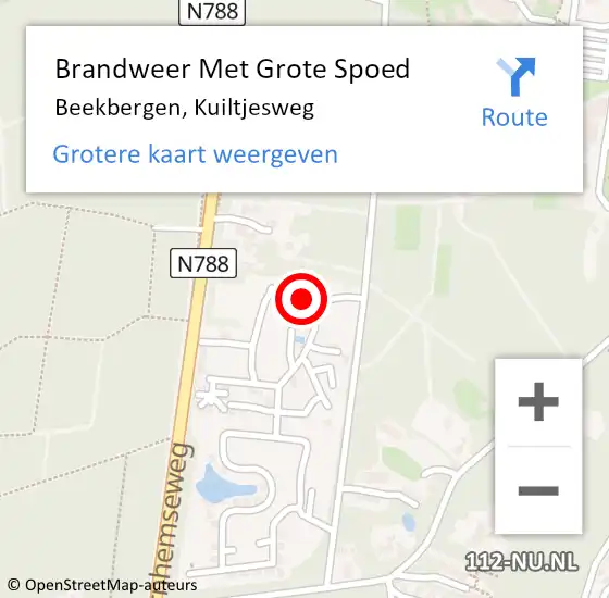 Locatie op kaart van de 112 melding: Brandweer Met Grote Spoed Naar Beekbergen, Kuiltjesweg op 19 maart 2022 02:38