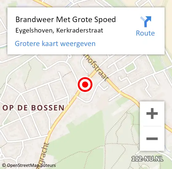 Locatie op kaart van de 112 melding: Brandweer Met Grote Spoed Naar Eygelshoven, Kerkraderstraat op 19 maart 2022 06:17
