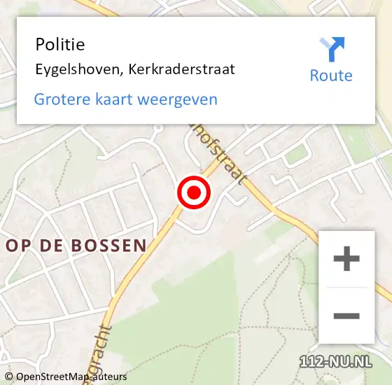 Locatie op kaart van de 112 melding: Politie Eygelshoven, Kerkraderstraat op 19 maart 2022 06:18