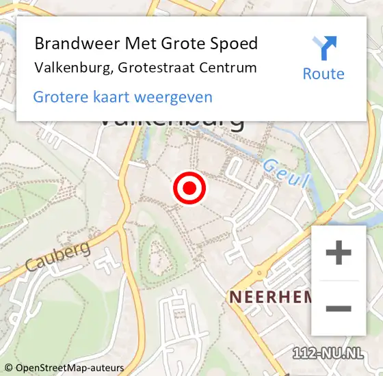 Locatie op kaart van de 112 melding: Brandweer Met Grote Spoed Naar Valkenburg, Grotestraat Centrum op 19 maart 2022 07:17