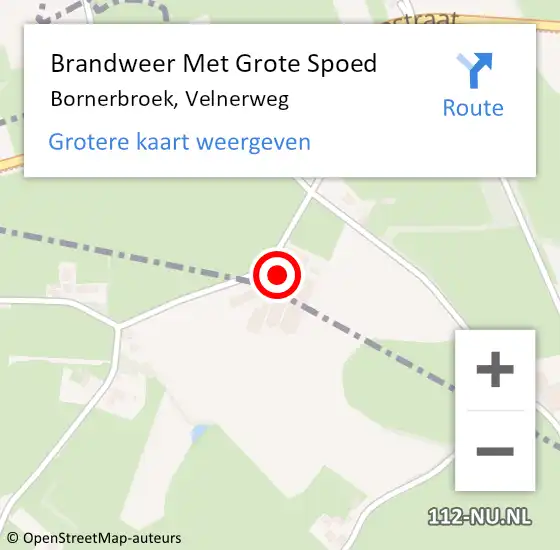 Locatie op kaart van de 112 melding: Brandweer Met Grote Spoed Naar Bornerbroek, Velnerweg op 19 maart 2022 07:53