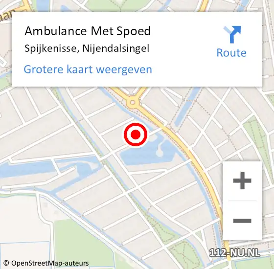Locatie op kaart van de 112 melding: Ambulance Met Spoed Naar Spijkenisse, Nijendalsingel op 19 maart 2022 08:03