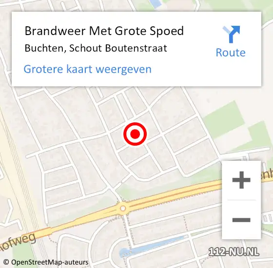 Locatie op kaart van de 112 melding: Brandweer Met Grote Spoed Naar Buchten, Schout Boutenstraat op 19 maart 2022 08:05