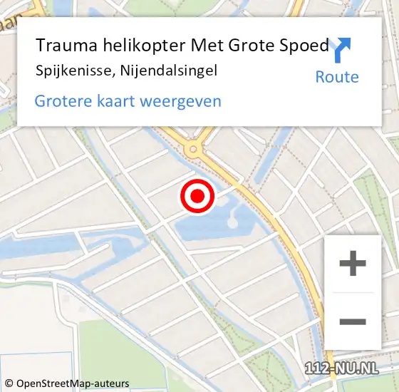 Locatie op kaart van de 112 melding: Trauma helikopter Met Grote Spoed Naar Spijkenisse, Nijendalsingel op 19 maart 2022 08:07