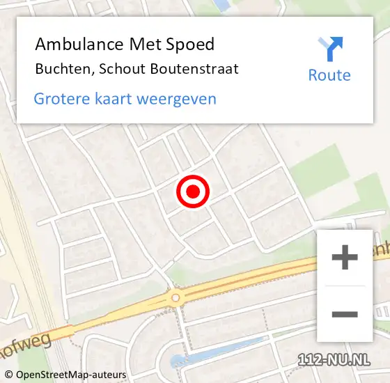 Locatie op kaart van de 112 melding: Ambulance Met Spoed Naar Buchten, Schout Boutenstraat op 19 maart 2022 08:12